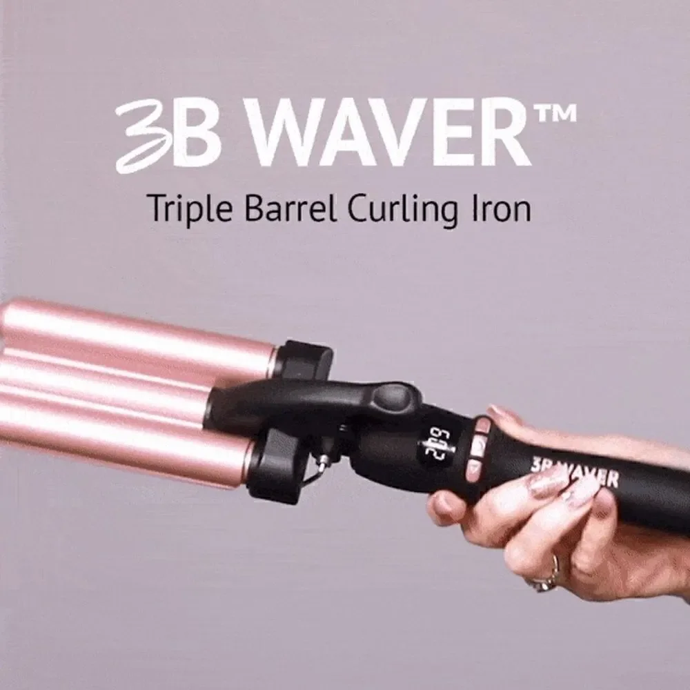 THE BEACHWAVER CO 3B WAVER MIDNIGHT ROSE triple barrel brand new in box